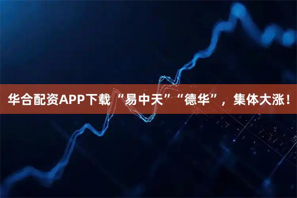华合配资APP下载 “易中天”“德华”，集体大涨！